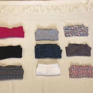 9 PACK BUNDLE TODDLER GIRLS PANTS 18 MONTHS